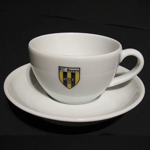 Geschirr FC Bayern Hof: Kaffeetasse mit Untertasse