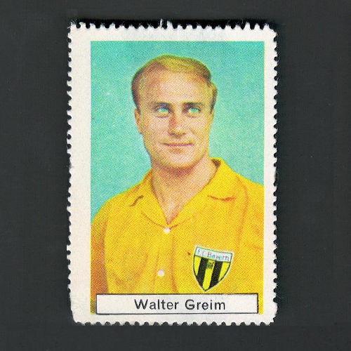FUSSBALL-SAISON 1967 / 68 395 Walter Greim (Bayern Hof) Geb. 26. 12. 1940. Stürmer. SICKER – VERLAG GMBH FRANKFURT/M.