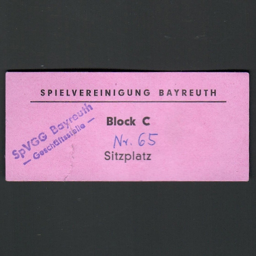 Eintrittskarte SpVgg Bayreuth gegen FC Bayern Hof