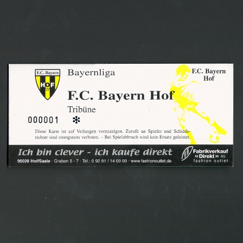 Grüne Au: Bayernliga (Tribüne); laufende Nummer 000001; Leihgabe von Martin Liskowski